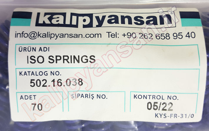 فنر قالب سازی آبی قطر 16 و ارتفاع 38
