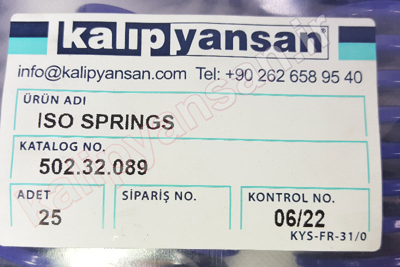 فنر قالب سازی آبی قطر 32 و ارتفاع 89