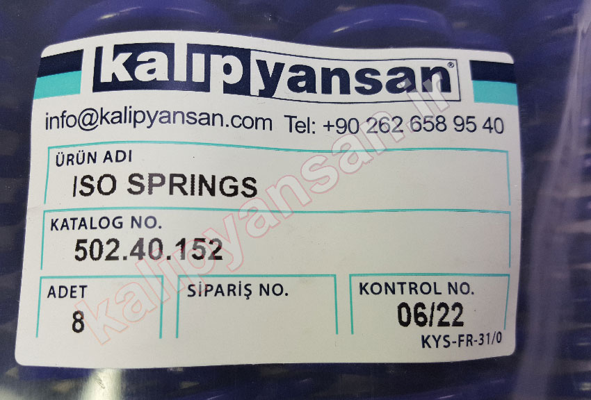 فنر قالب سازی آبی قطر 40 و ارتفاع 152