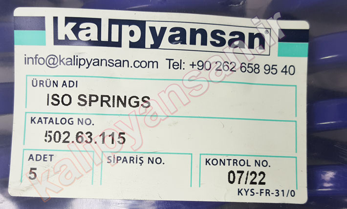 فنر قالب سازی آبی قطر 63 و ارتفاع 115