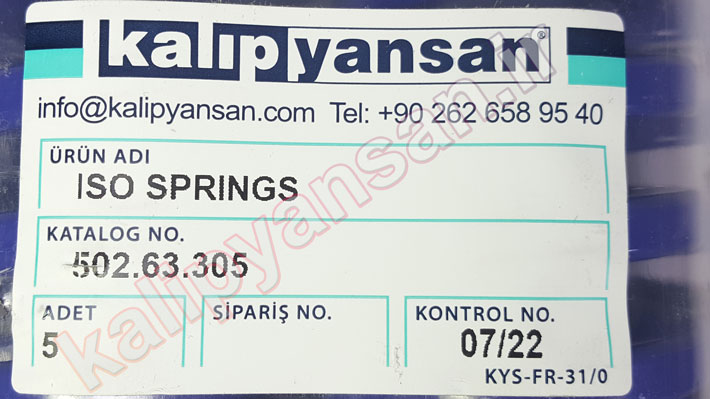 فنر قالب سازی آبی قطر 63 و ارتفاع 305
