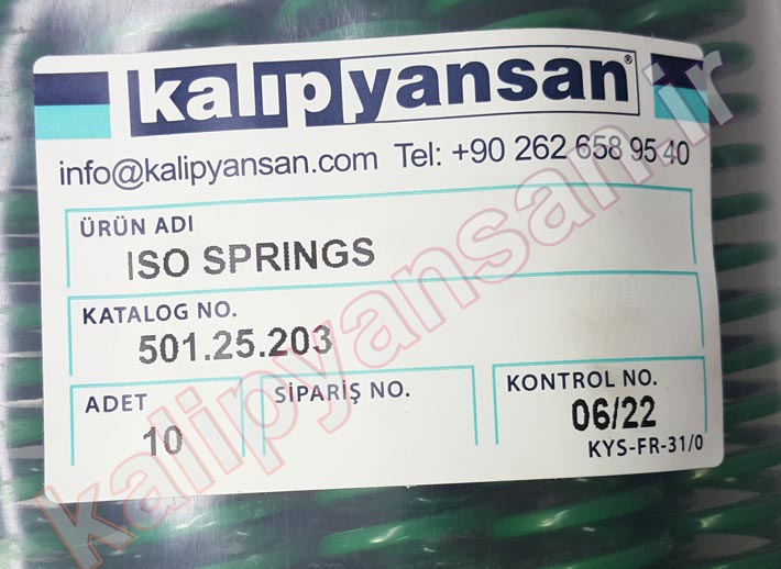 فنر قالب سازی سبز قطر 25 و ارتفاع 203