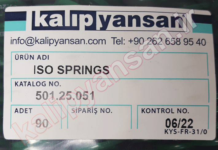 فنر قالب سازی سبز قطر 25 و ارتفاع 51
