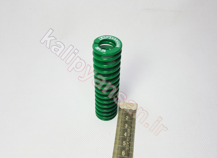 فنر سبز رنگ قالب به قطر 25 و ارتفاع 89