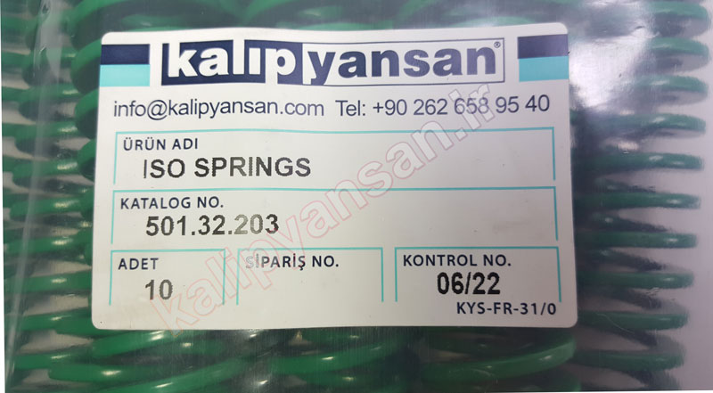 فنر قالب سازی سبز قطر 32 و ارتفاع 203