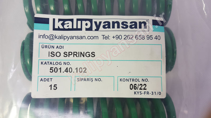 فنر قالب سازی سبز قطر 40 و ارتفاع 102