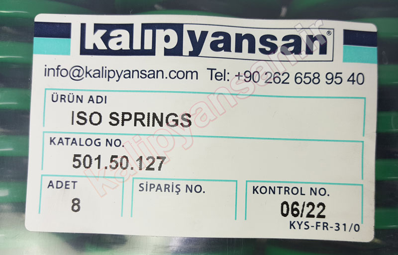 فنر قالب سازی سبز قطر 50 و ارتفاع 127
