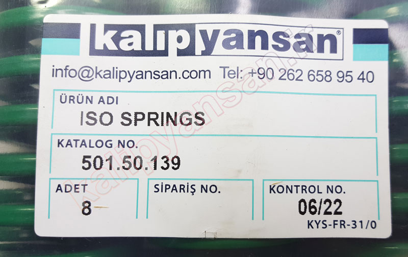فنر قالب سازی سبز قطر 50 و ارتفاع 139