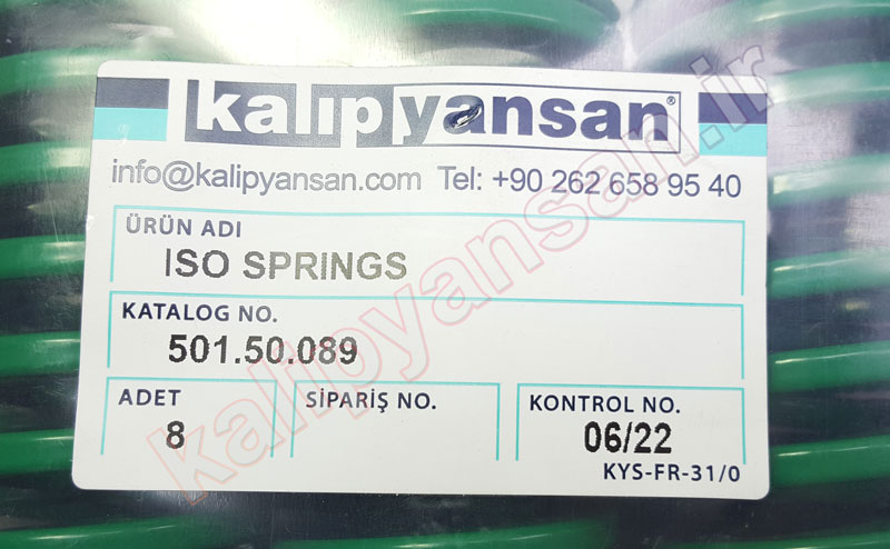 فنر قالب سازی سبز قطر 50 و ارتفاع 89
