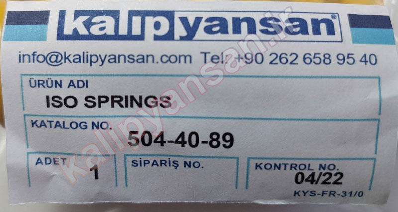 فنر قالب سازی زرد قطر 40 و ارتفاع 89